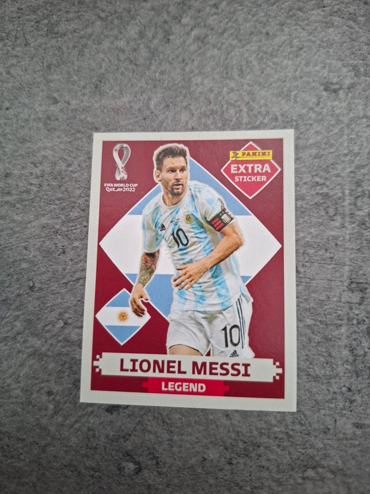 Panini sticker WK 2022 Qatar. Lionel Messi Argentinië., Verzenden, Zo goed als nieuw, Sticker