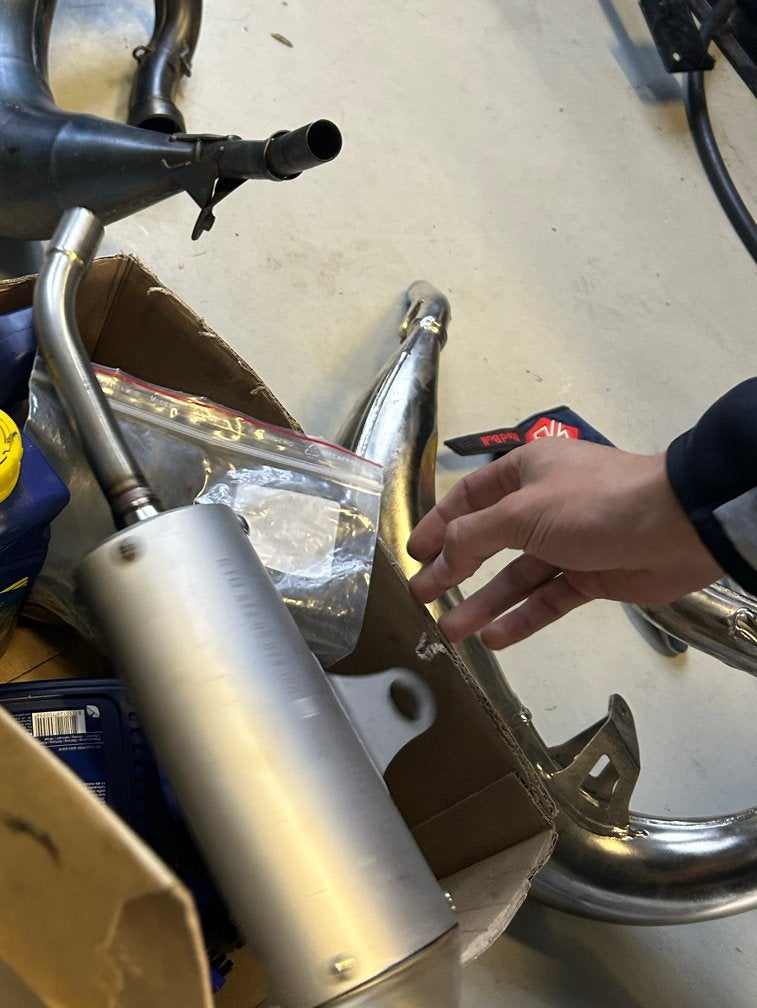 Uitlaat en demper 85 cc ktm gasgas husqvana, Ophalen of Verzenden, Gebruikt, Universele onderdelen
