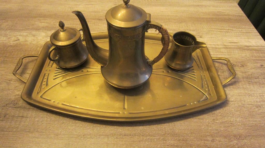 Messing Turks koffie set vintage, Ophalen of Verzenden