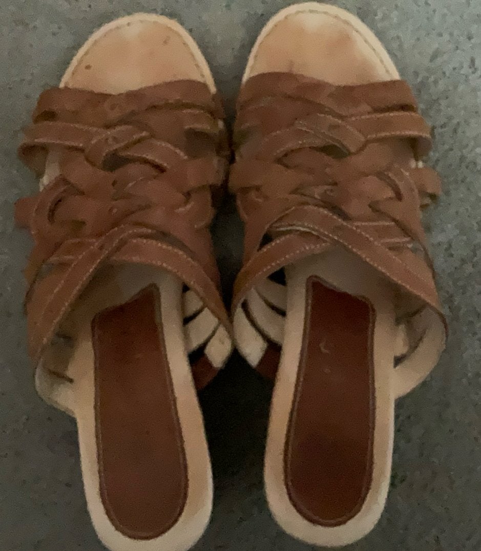 Mooie zomerse leren schoenen, maat 39, Kleding | Dames, Ophalen of Verzenden, Gedragen, Sandalen of Muiltjes