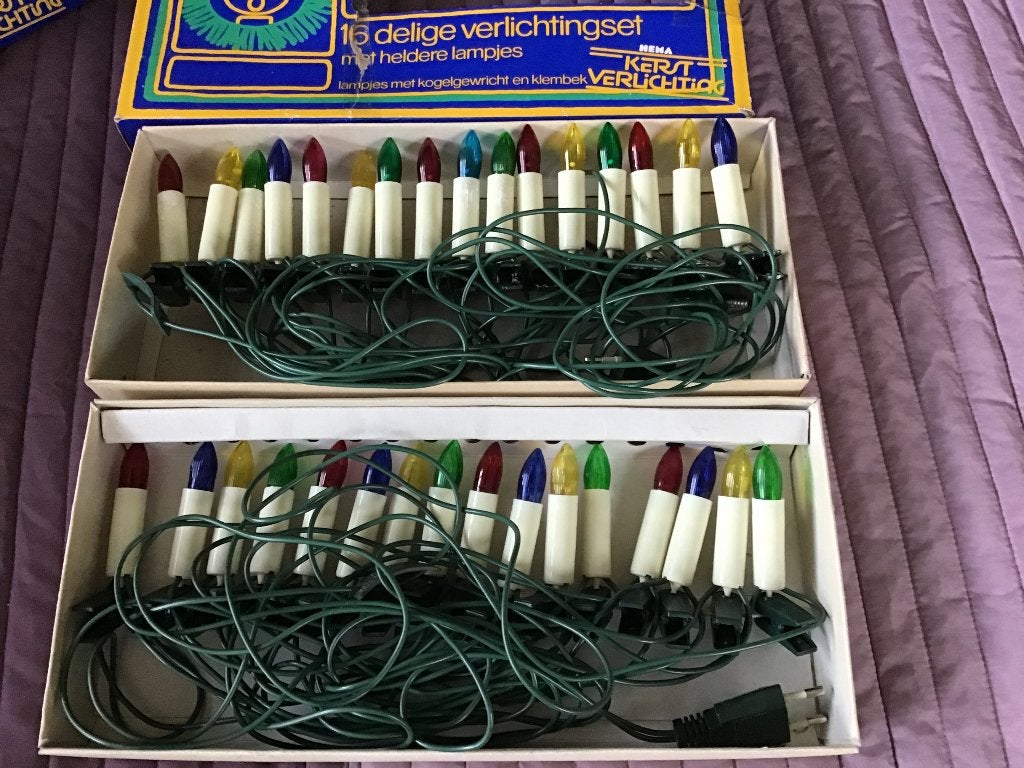 KERST KERSTVERLICHTING RETRO GEKLEURD, Ophalen of Verzenden, Zo goed als nieuw