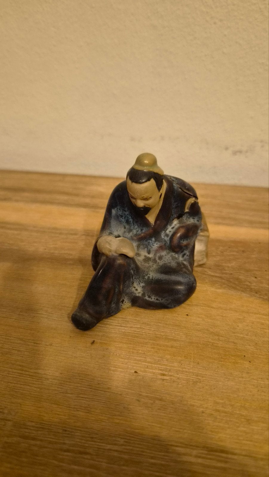 Chinese mudman figuur – zittende wijze – vintage keramiek, Ophalen of Verzenden, Beeld