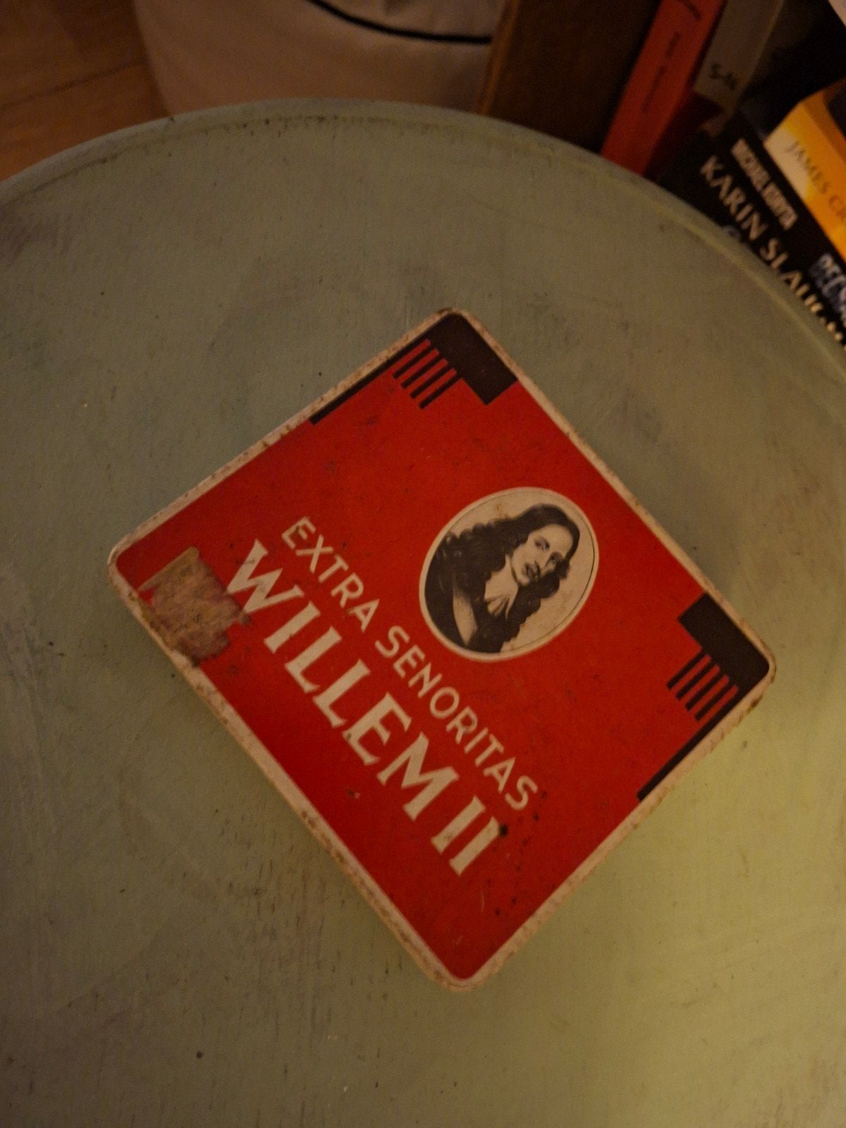 Vintage sigaren blik "Extra senoritas Willem ||., Ophalen of Verzenden, Gebruikt, Overige