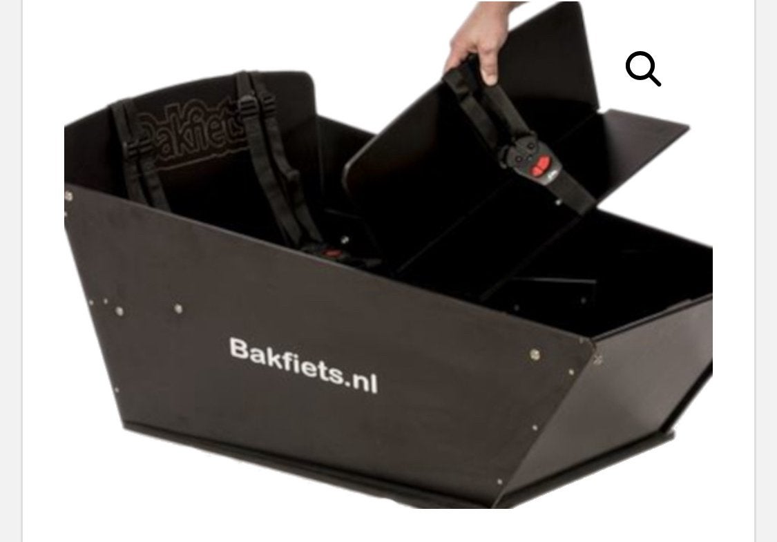 Bakfiets nl Zwart kinderzitje met gordel, Ophalen, Gebruikt, 1 kind, Overige merken