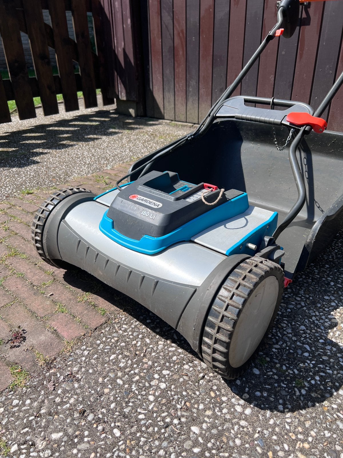 Gardena 380 LI kooimaaier met opvangbak, Tuin en Terras, Ophalen, Gebruikt, Accu-grasmaaier, Opvangbak