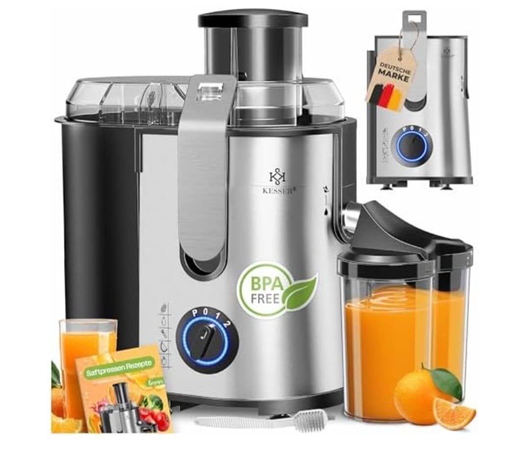Kesser Sapcentrifuge - RVS - BPA-vrij - 2 snelheden, Witgoed en Apparatuur, Ophalen of Verzenden, Zo goed als nieuw, Elektrisch