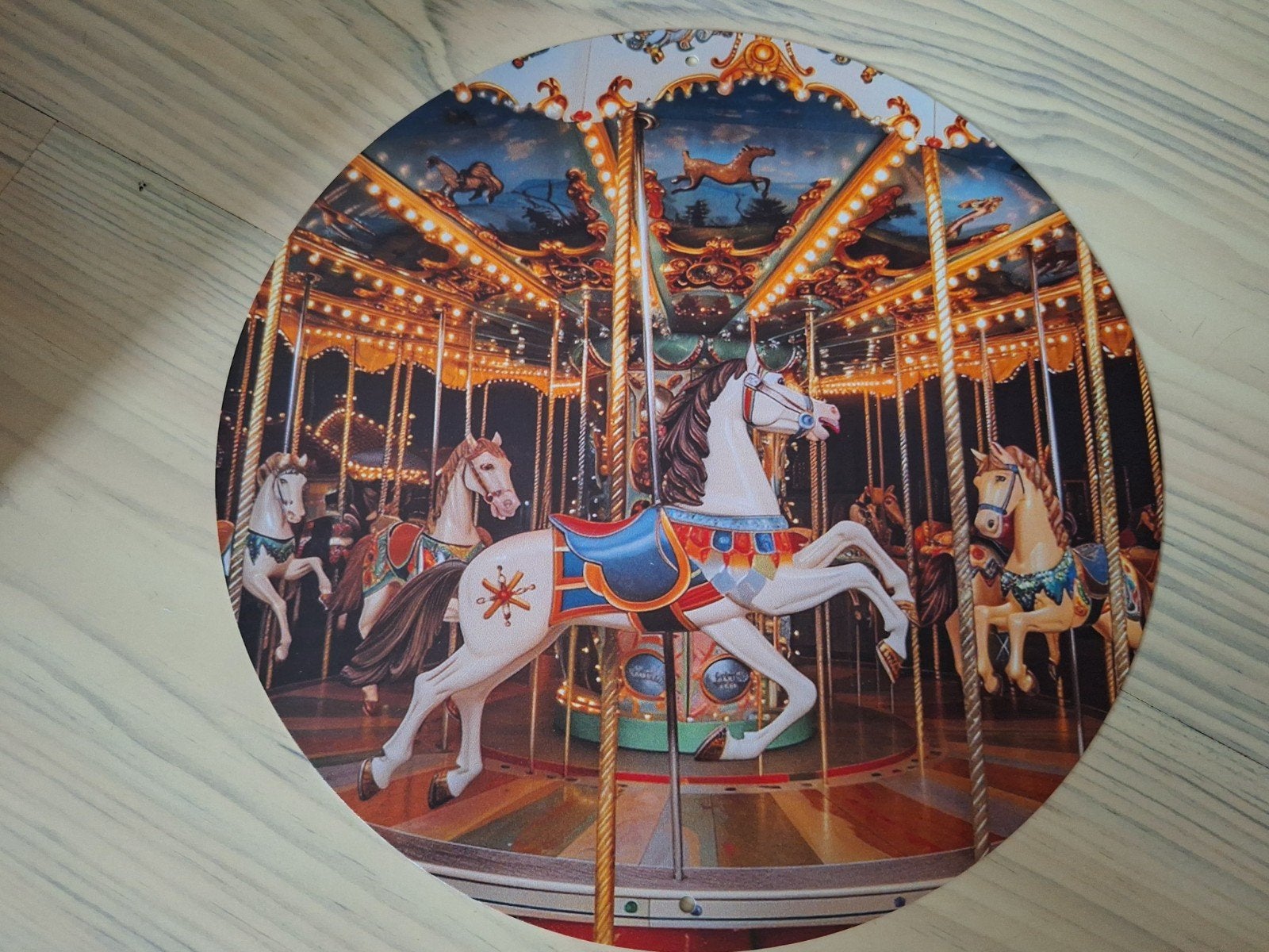 Prachtige ijzeren wandplaat kermis carrousel, Ophalen of Verzenden