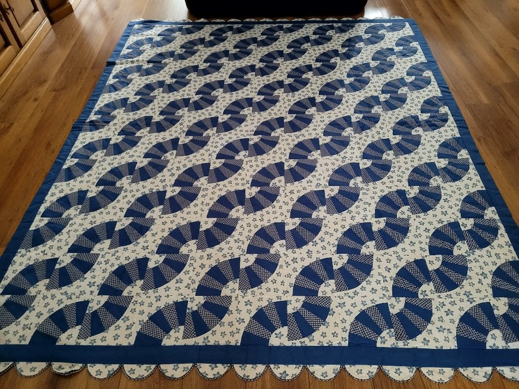 Bedsprei, Ophalen, Blauw, Deken of Dekbed, Handgemaakt