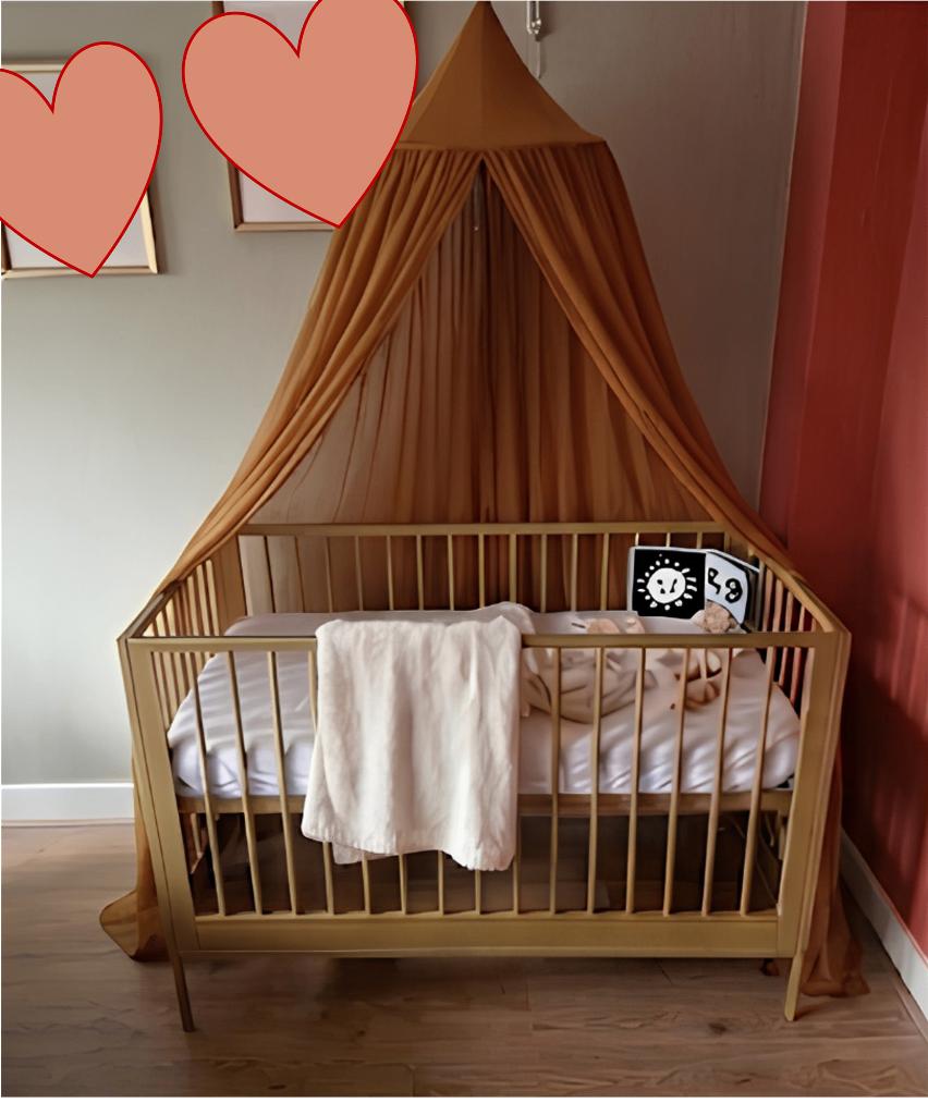 Stijlvol Coming Kids baby ledikant – goudkleur, Ophalen, Gebruikt, Ledikant