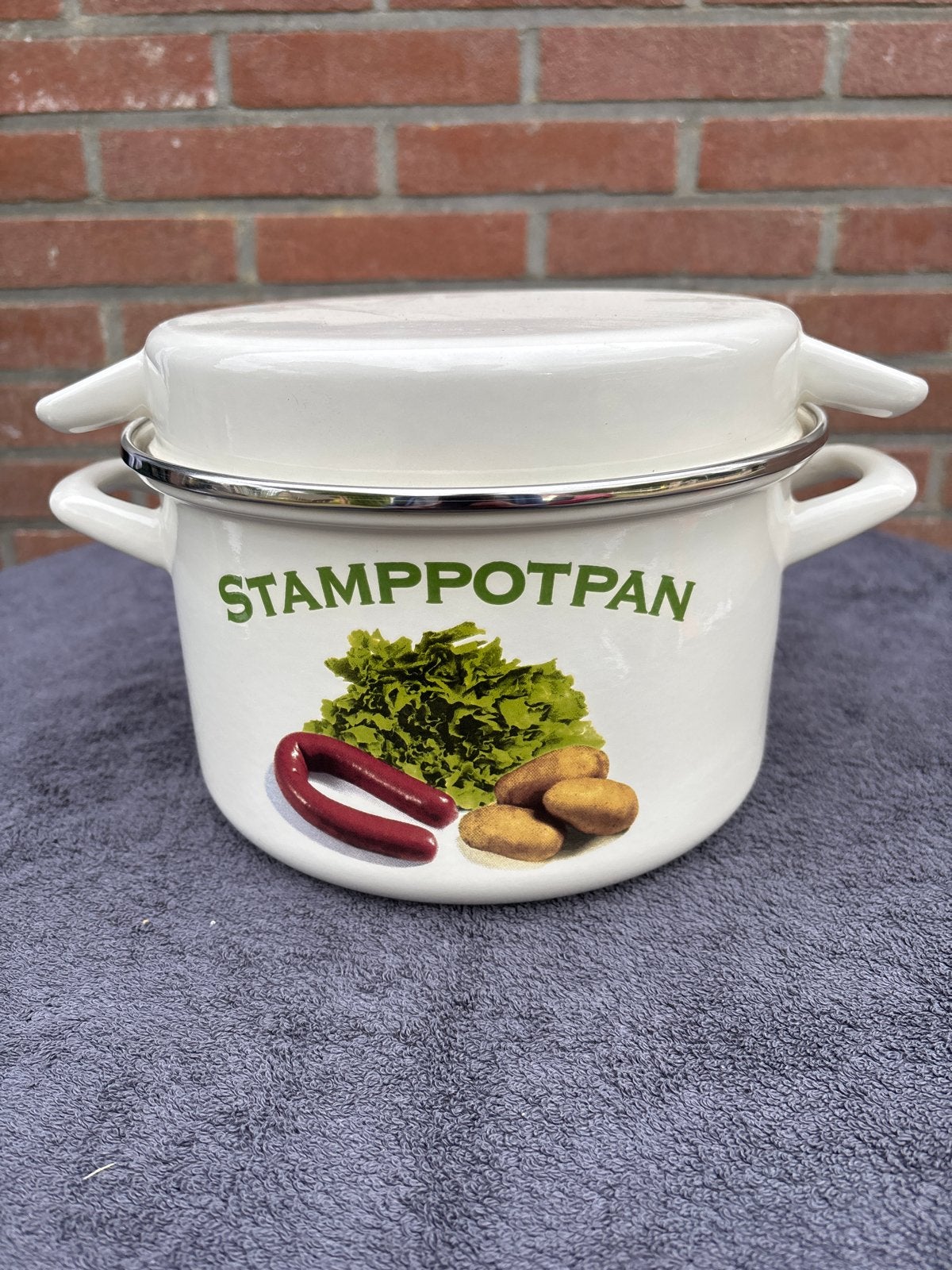BK Stampotpan - Emaille Kookpan met Deksel, Met deksel, BK, Nieuw, Ophalen of Verzenden