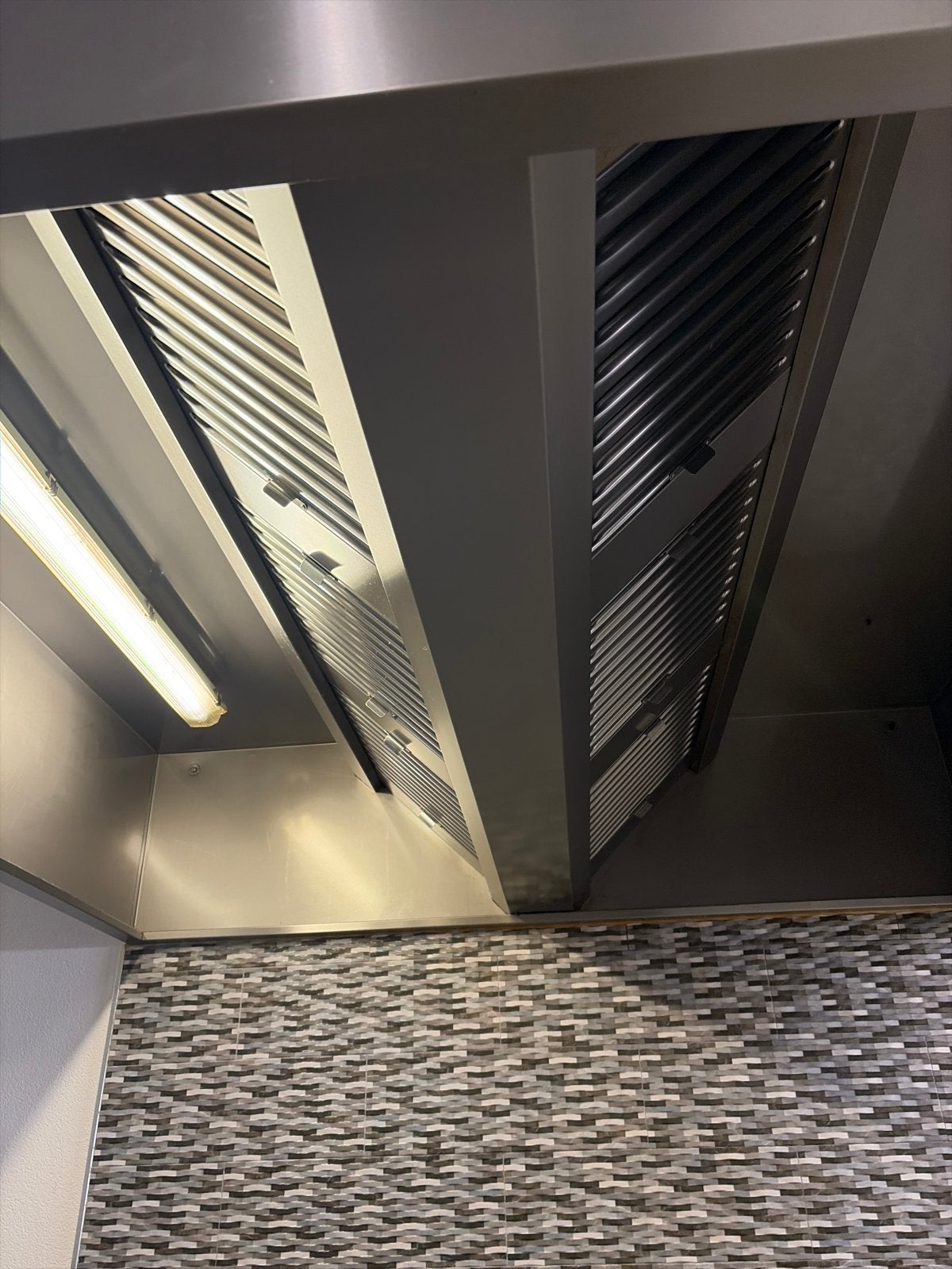 Professionele RVS Afzuigkap met Verlichting, Ophalen, Gebruikt, Wandschouwkap, 800 m³ per uur of meer