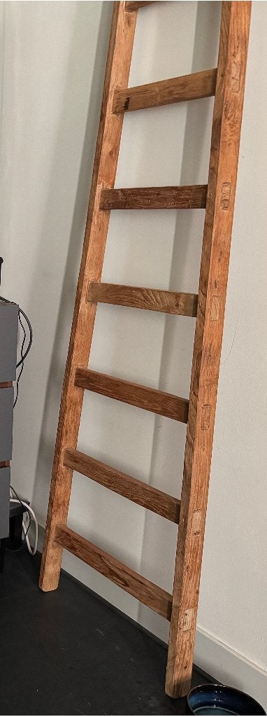 Houten decoratieladder – 215x50 cm, Ophalen, Zo goed als nieuw, Hout