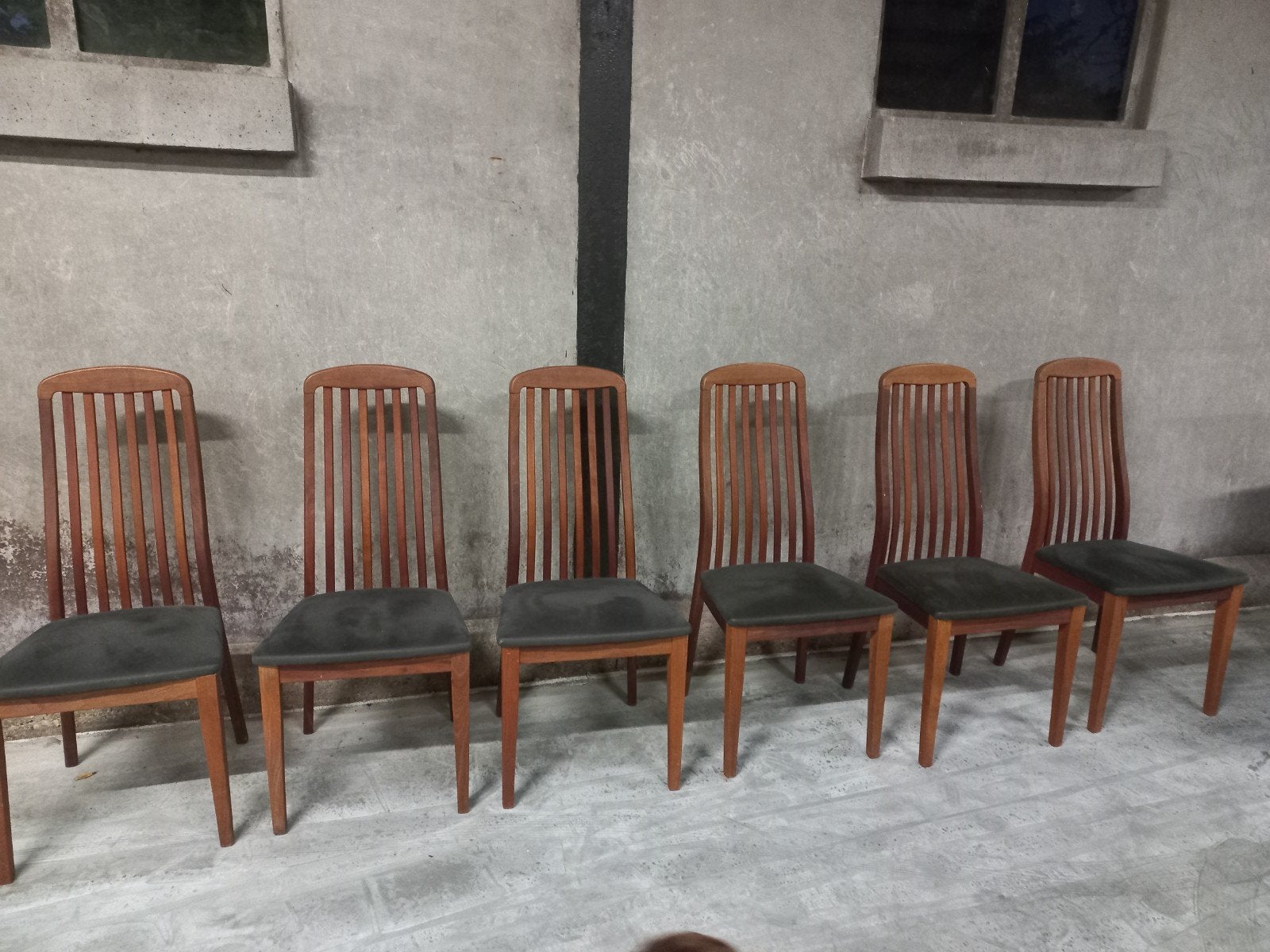 Set van 6  houten eetkamerstoelen, Huis en Inrichting, Ophalen, Hout, Gebruikt, Bruin