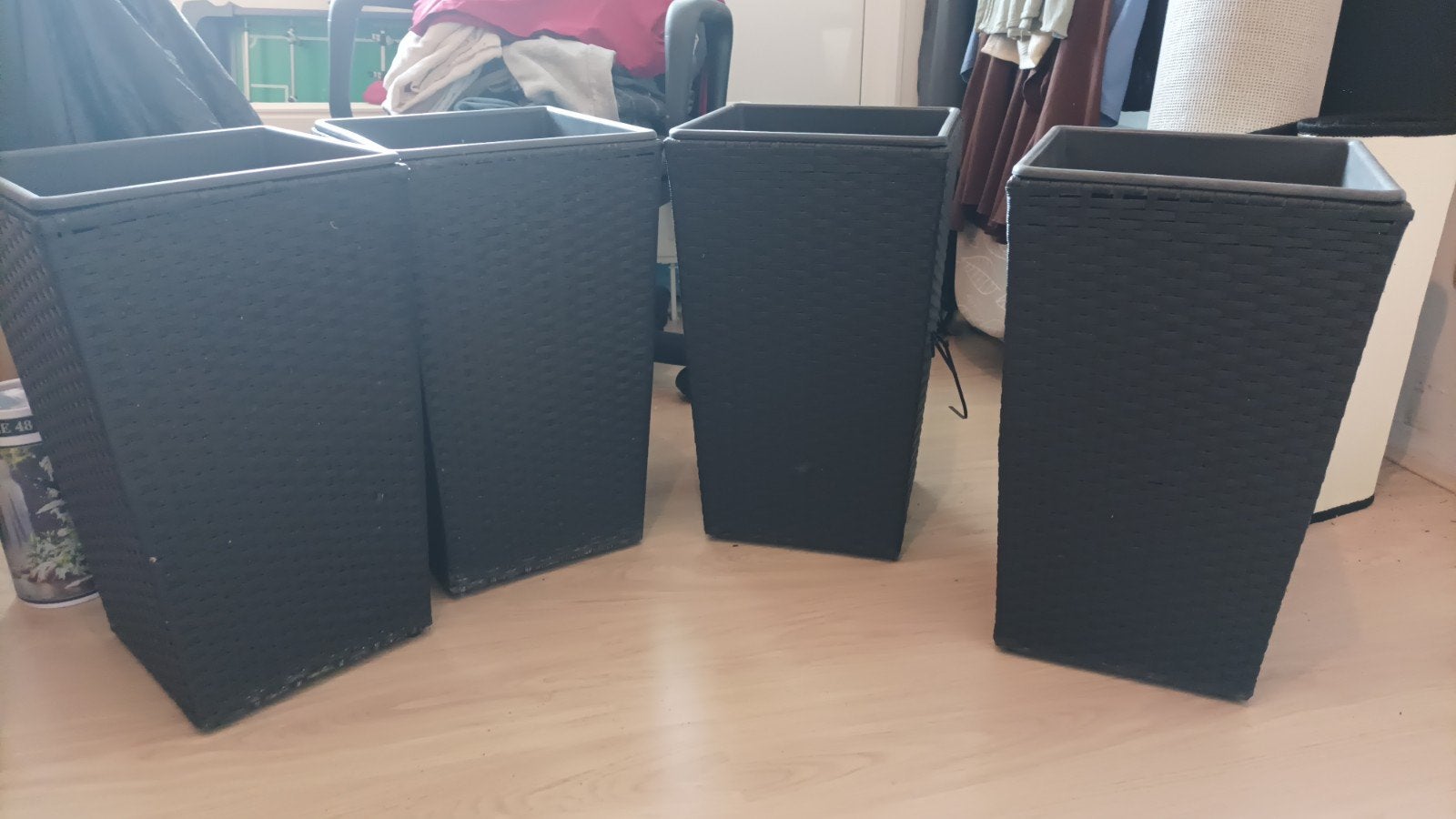 wicker bloembakken 4 + 1, Tuin en Terras, Ophalen, Kunststof, Gebruikt, Minder dan 60 cm