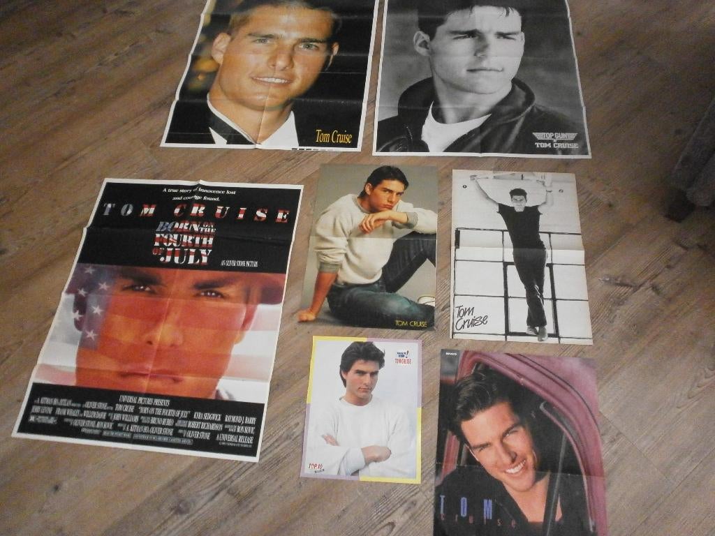set met leuke posters Tom Cruise jaren 80  ( ook film poster, Verzenden, Zo goed als nieuw, A1 t/m A3, Film en Tv