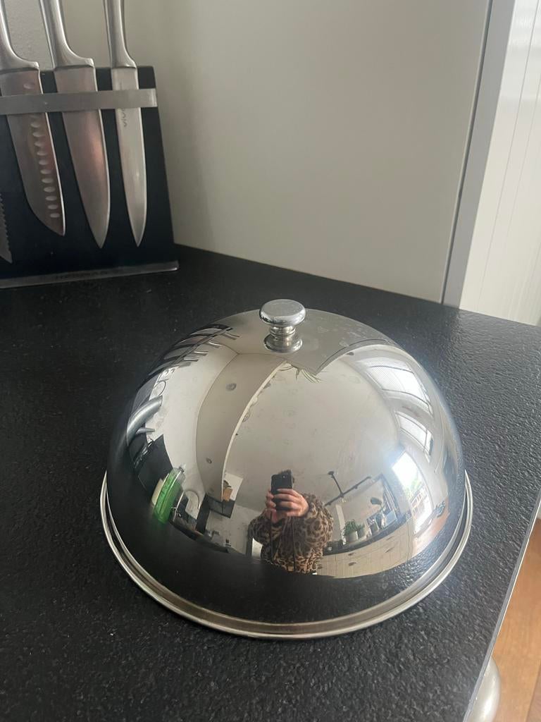 RVS Serveerkoepel / Cloche, Overige typen, Zilver, Ophalen of Verzenden, Zo goed als nieuw