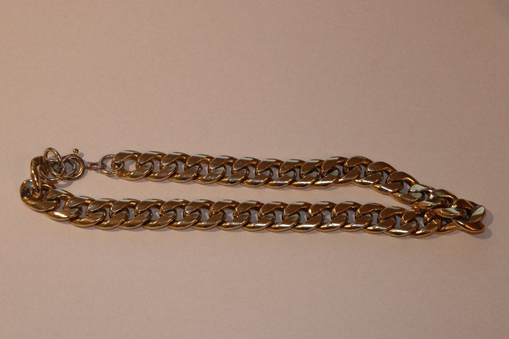 Goudkleurige ketting 45 cm, Ophalen of Verzenden, Zo goed als nieuw, Goud, Overige materialen