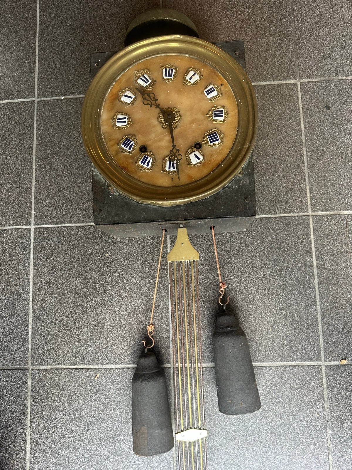 Antieke franse comtoise klok met gewichten en slinger, Antiek en Kunst, Antiek | Klokken, Ophalen of Verzenden
