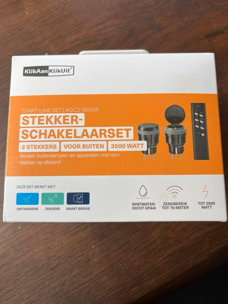 KlikAanKlikUit Stekkerschakelaarset AGC2-3500R - 2 stekkers, Doe-het-zelf en Verbouw, Elektra en Kabels, Nieuw, Schakelaar, Ophalen of Verzenden