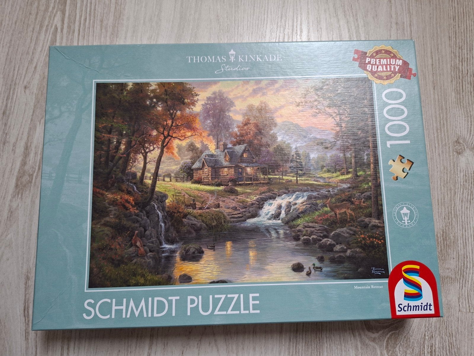 Thomas kinkade Mountain recreatie puzzel, Ophalen of Verzenden, 500 t/m 1500 stukjes, Zo goed als nieuw, Legpuzzel