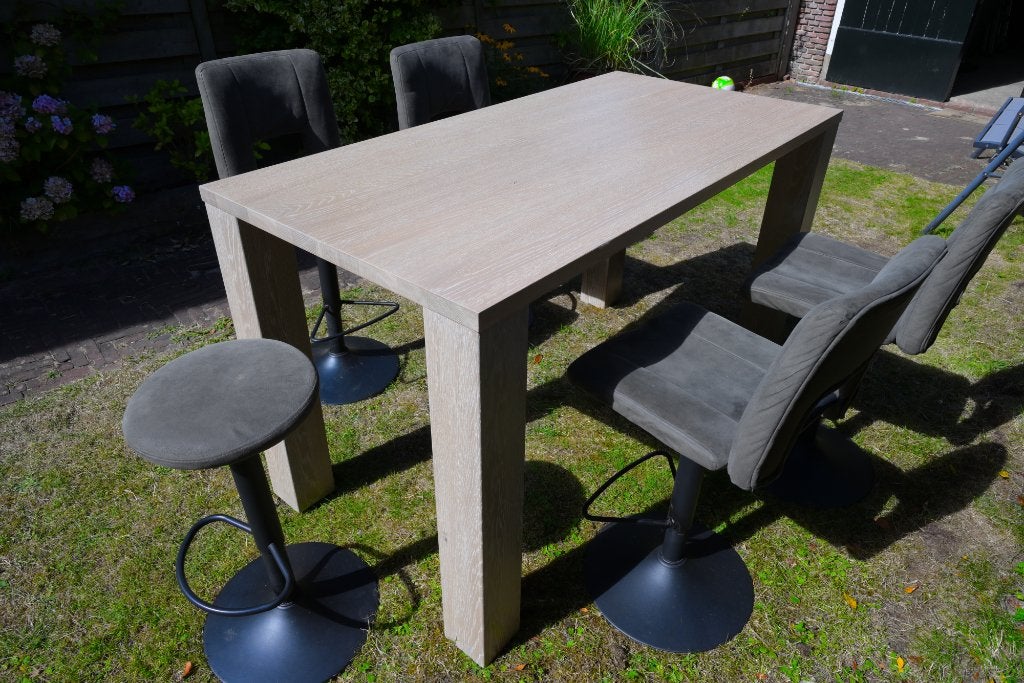 Bartafel met krukken, Ophalen, In hoogte verstelbaar, Gebruikt