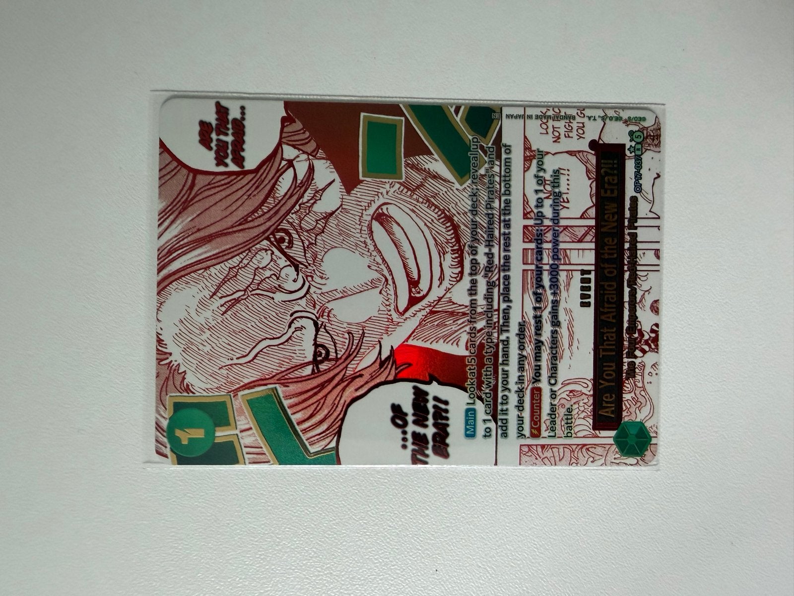 One Piece Card Game - Are You That Afraid of the New Era?, Ophalen of Verzenden, Zo goed als nieuw, Losse kaart, Foil
