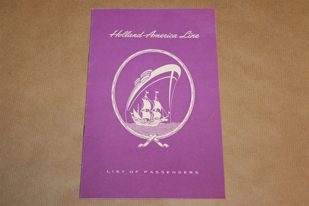 Holland-America Line - List of passengers Noordam 1949 !!, Ophalen of Verzenden, Zo goed als nieuw, Kaart, Foto of Prent