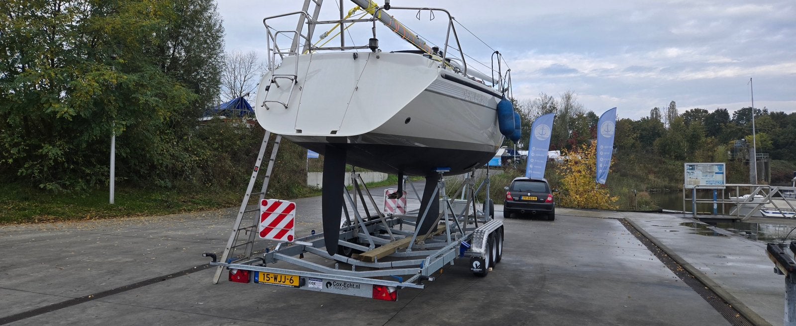 vlemmix zeilboottrailer 3-assig 3x1500 kg, Watersport en Boten, Boottrailers, Ophalen, Zo goed als nieuw, 6 tot 9 meter, Geremd
