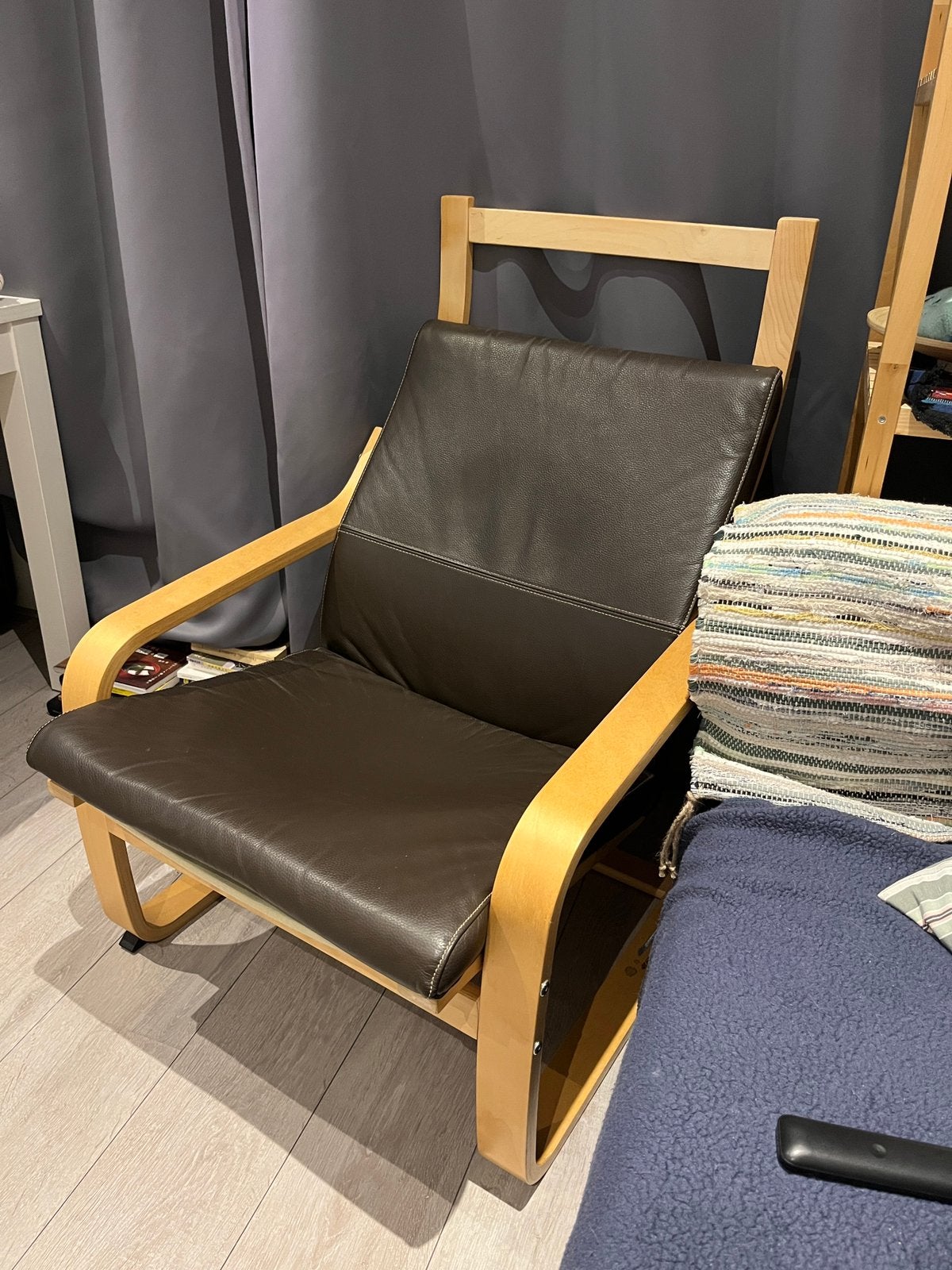 ikea poang armchair leather cushion, Tuin en Terras, Ophalen, Zo goed als nieuw, Hout