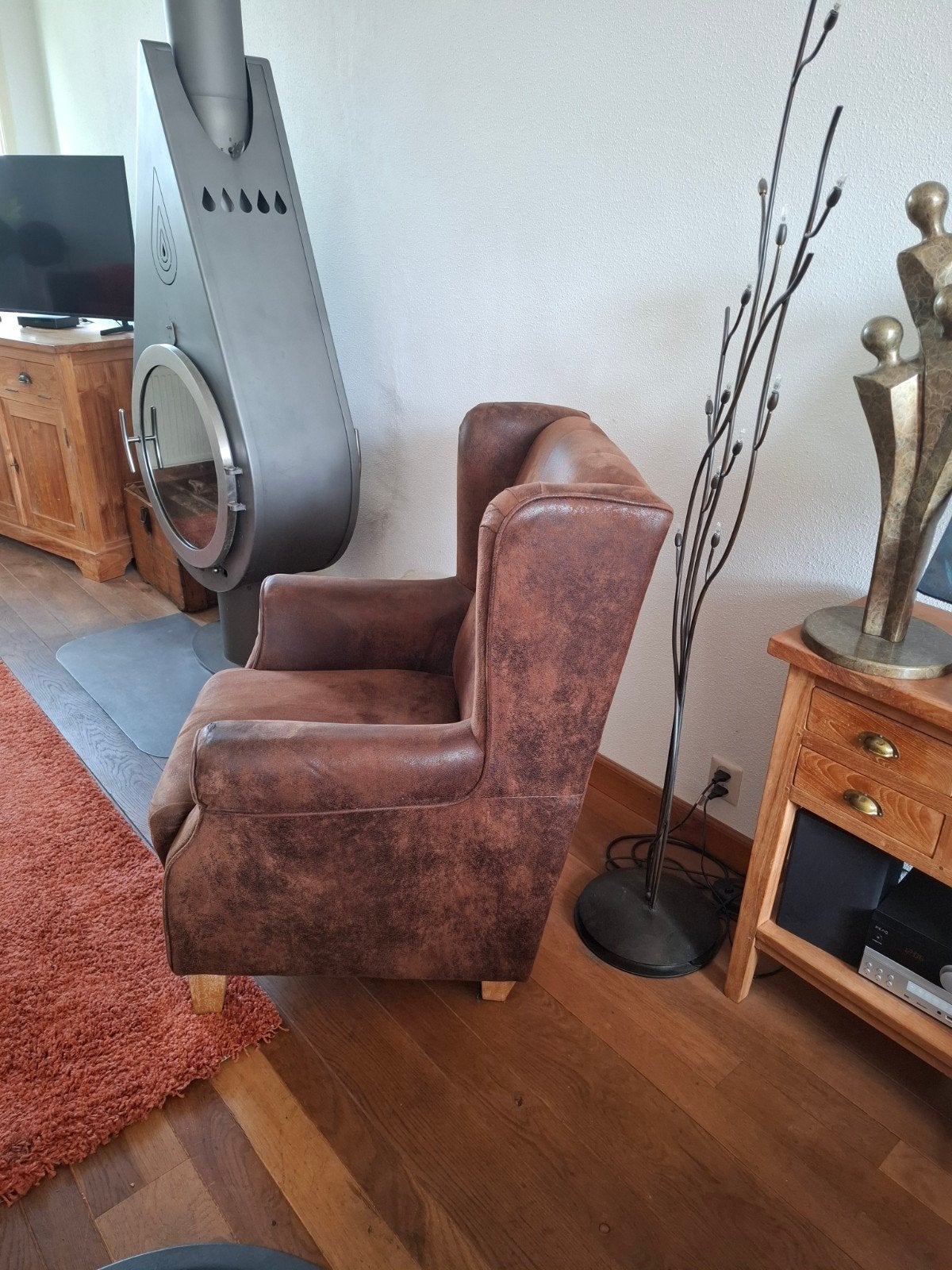 Comfortabele landelijke  bruine fauteuils gratis, Huis en Inrichting, Gebruikt, 75 tot 100 cm, Ophalen of Verzenden, Stof