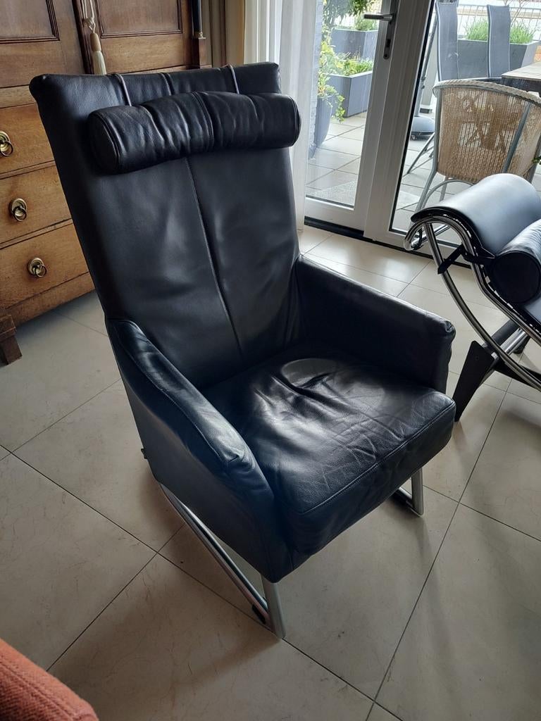 Vintage Gerard van den Berg fauteuil, Ophalen, Gebruikt, Minder dan 75 cm, Leer