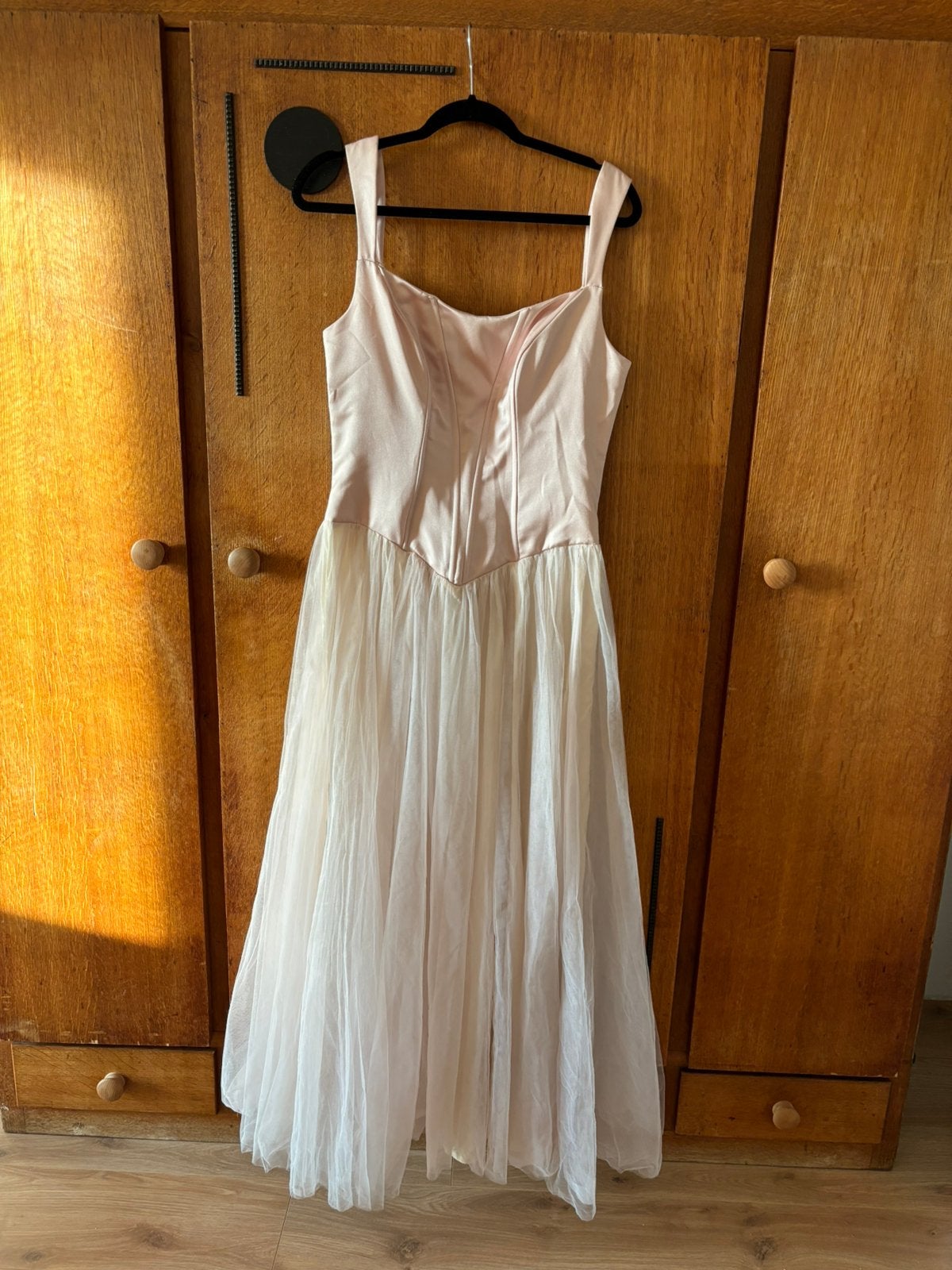 Poederroze jurk / tule / prinsessenjurk / corset / gala, Ophalen of Verzenden, Gedragen, Roze, Trouwjurk