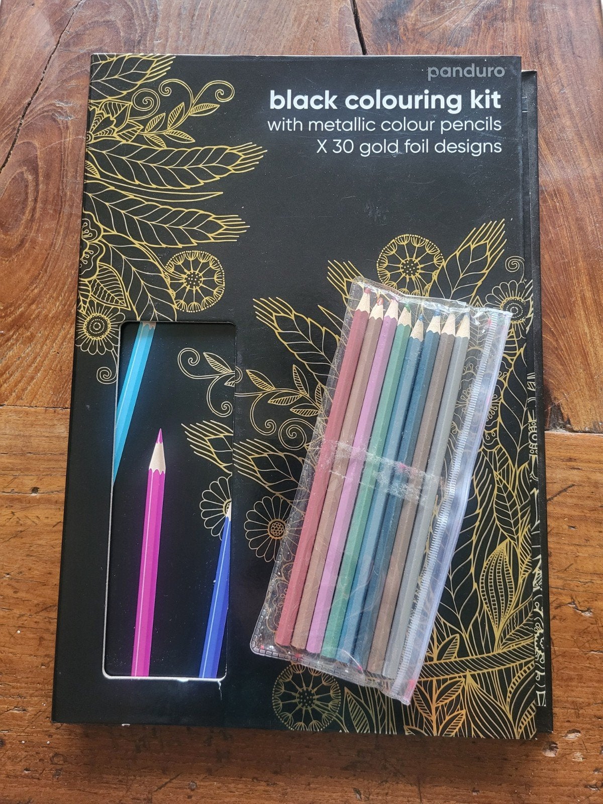 Panduro Black Colouring Kit met Metallic Potloden, Hobby en Vrije tijd, Tekenen, Ophalen of Verzenden, Nieuw, Boek of Gids