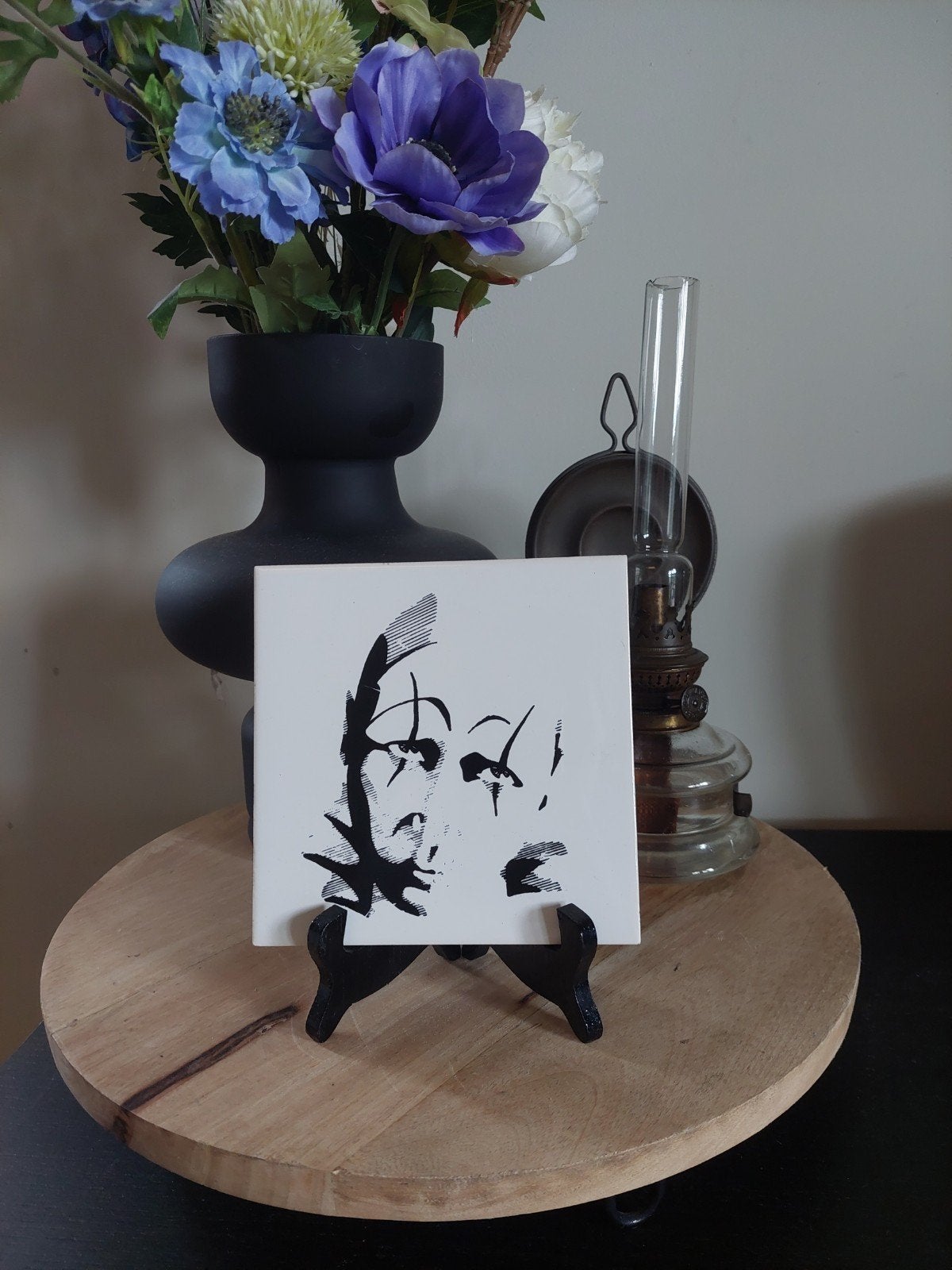 Tegel vintage met pierrot print, Antiek en Kunst, Ophalen of Verzenden