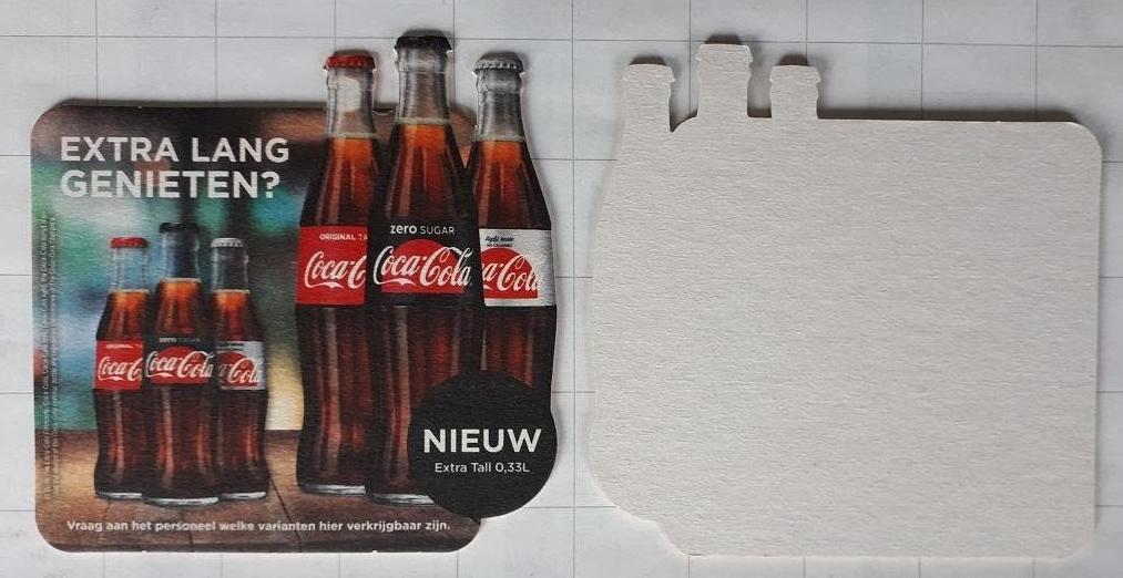 Coca-Cola Onderzetter/viltje Extra Lang genieten?, Ophalen of Verzenden, Nieuw, Reclamebord