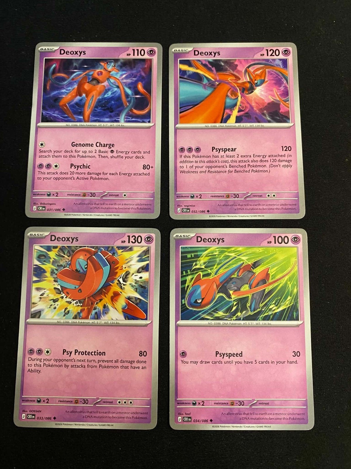 Pokémon TCG Deoxys Kaarten Set (4 stuks), Ophalen of Verzenden, Zo goed als nieuw, Meerdere kaarten