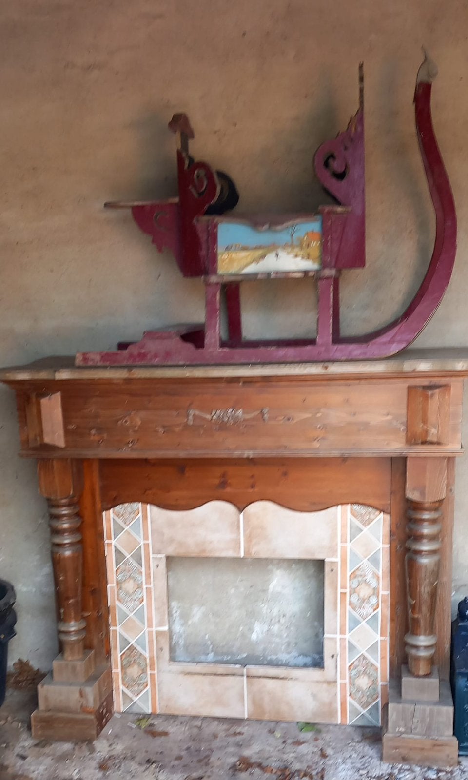Oude houten schouw, Ophalen