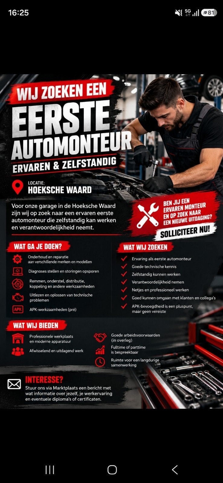 Eerste Automonteur Gezocht – Ervaren & Zelfstandig