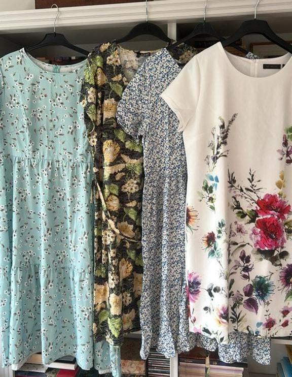 4 mooie zomerjurken maat 46 in goede staat, Blauw, Maat 46/48 (XL) of groter, Ophalen of Verzenden, Zo goed als nieuw