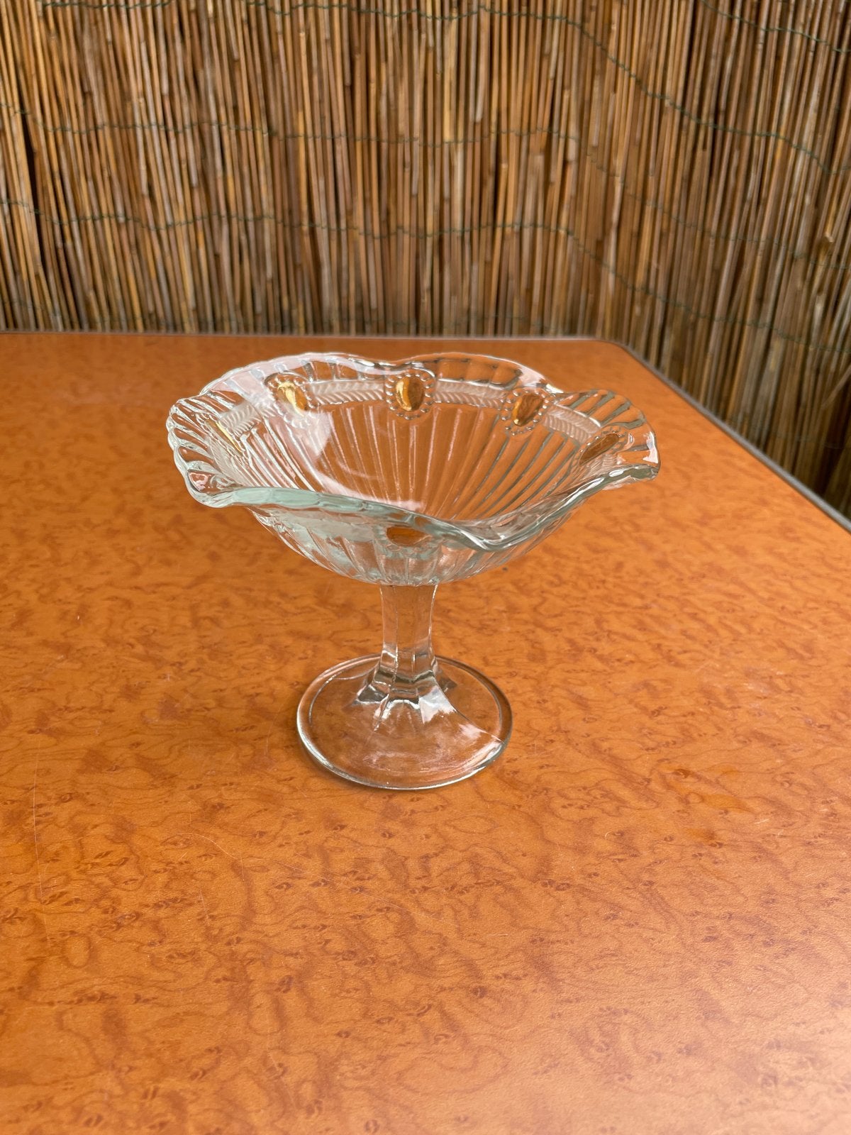 Vintage Glazen Bonbonschaal met Gouden Details, Ophalen of Verzenden