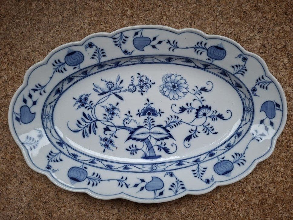 Vintage Meissen Zwiebelmuster Ovale Serveerschaal, Ophalen