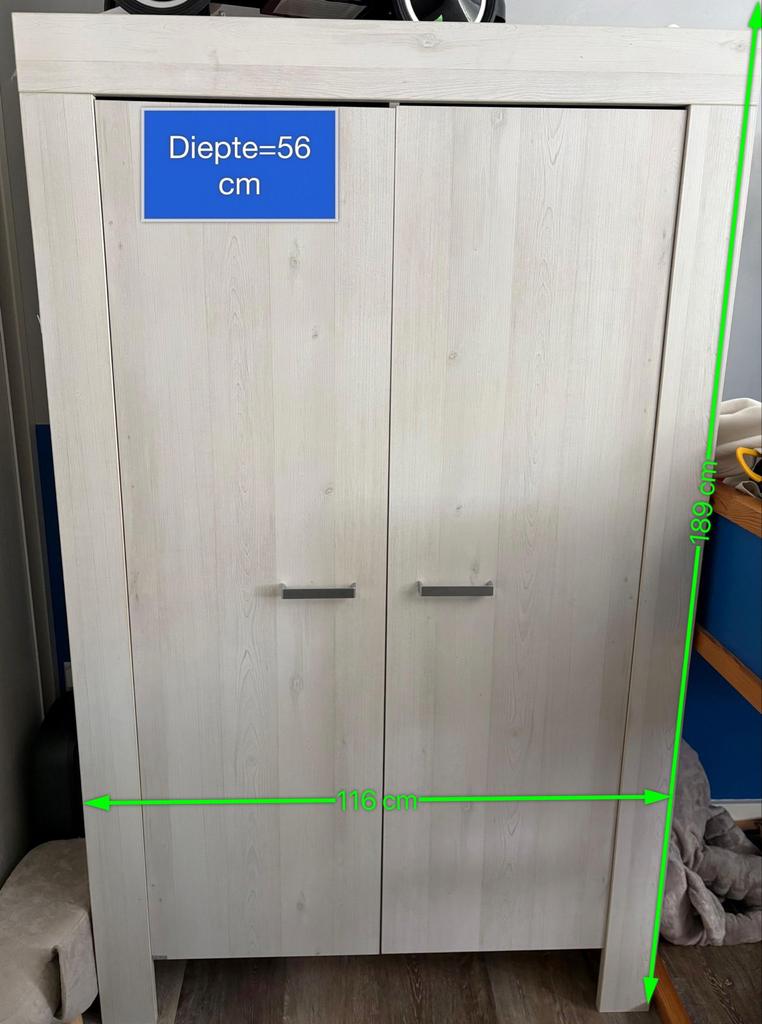 Complete babykamer meubels: kas, commode en ledikant, Ophalen, Gebruikt, 50 tot 70 cm, 105 cm of meer