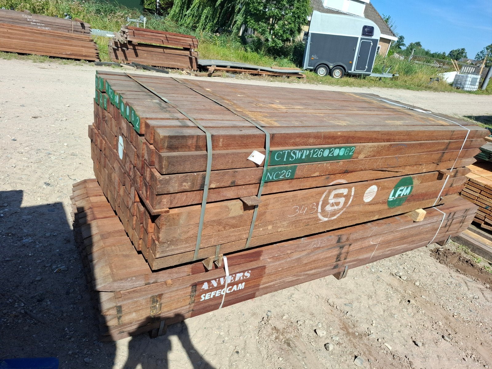 hardhout palen balken 6x6x300 cm bezorgen mogel, Ophalen, Nieuw, Hardhout, 250 cm of meer