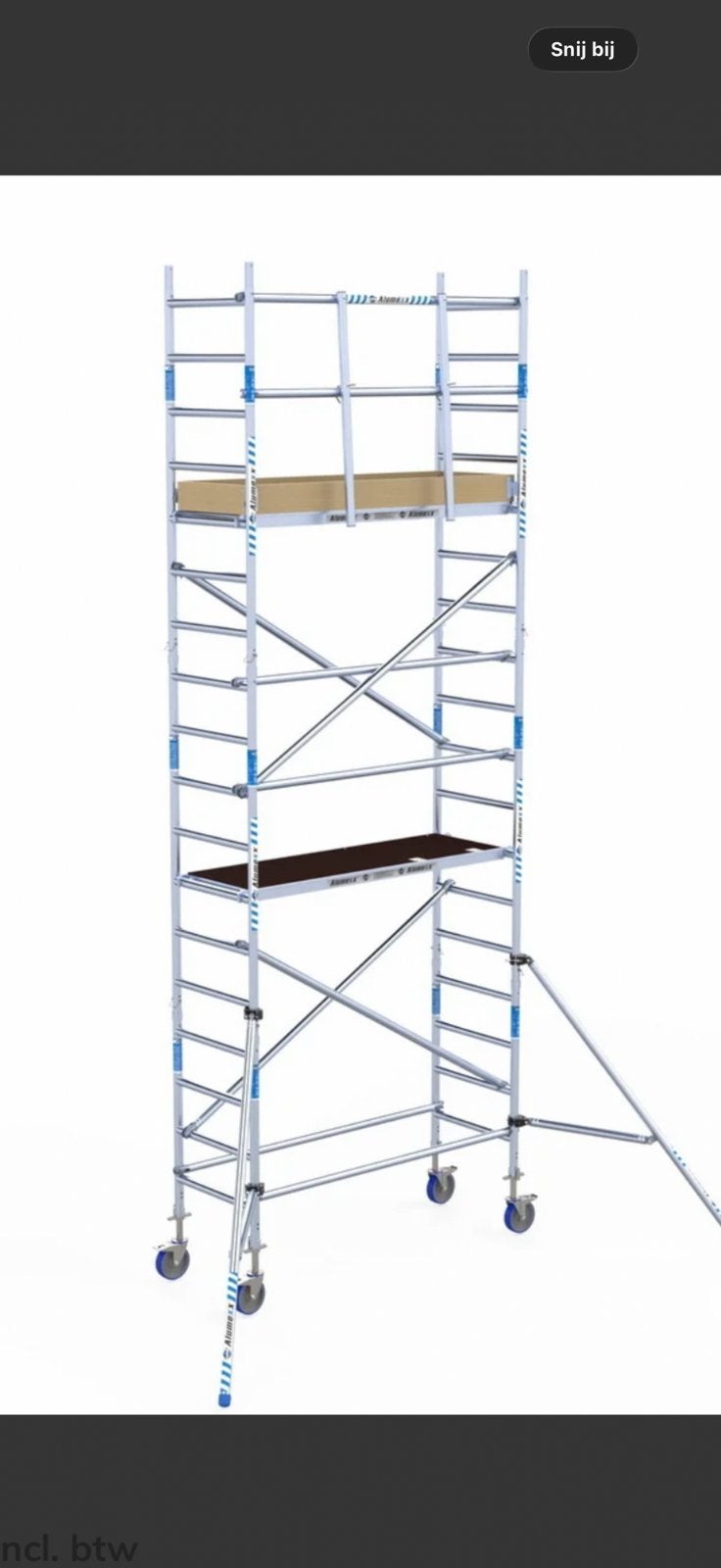 Steiger verhuur!!!!! Goedkope steigers huren, Ophalen, Zo goed als nieuw, Rolsteiger of Kamersteiger, 5 meter of hoger