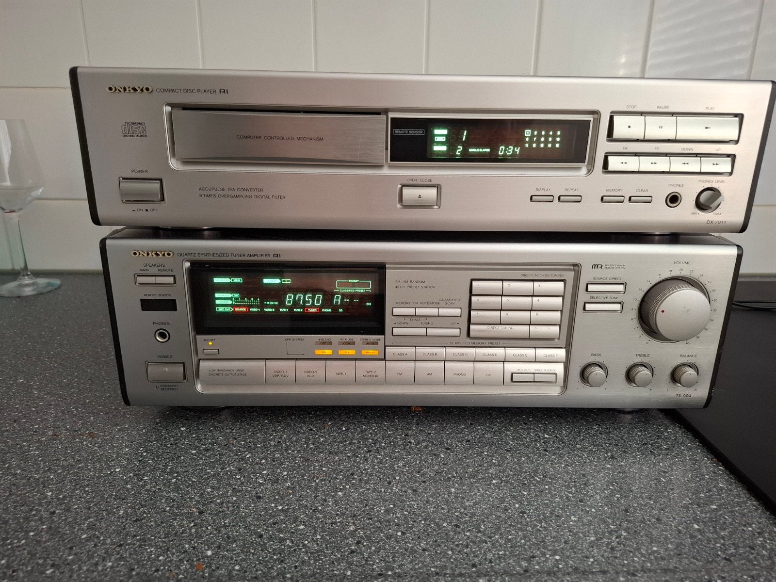 ONKYO TX-904  STEREORECEIVER+ ONKYO DX-7011 CD SPELER, Ophalen, Gebruikt, Overige merken