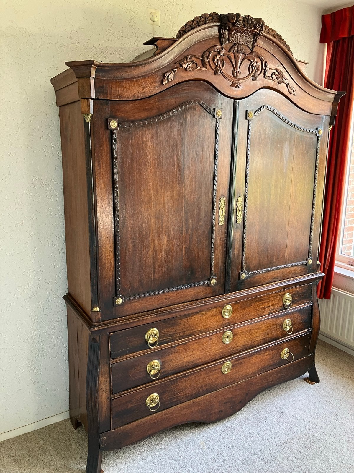 Prachtig antiek massief eiken kabinet ca. 1870, Antiek en Kunst, Ophalen