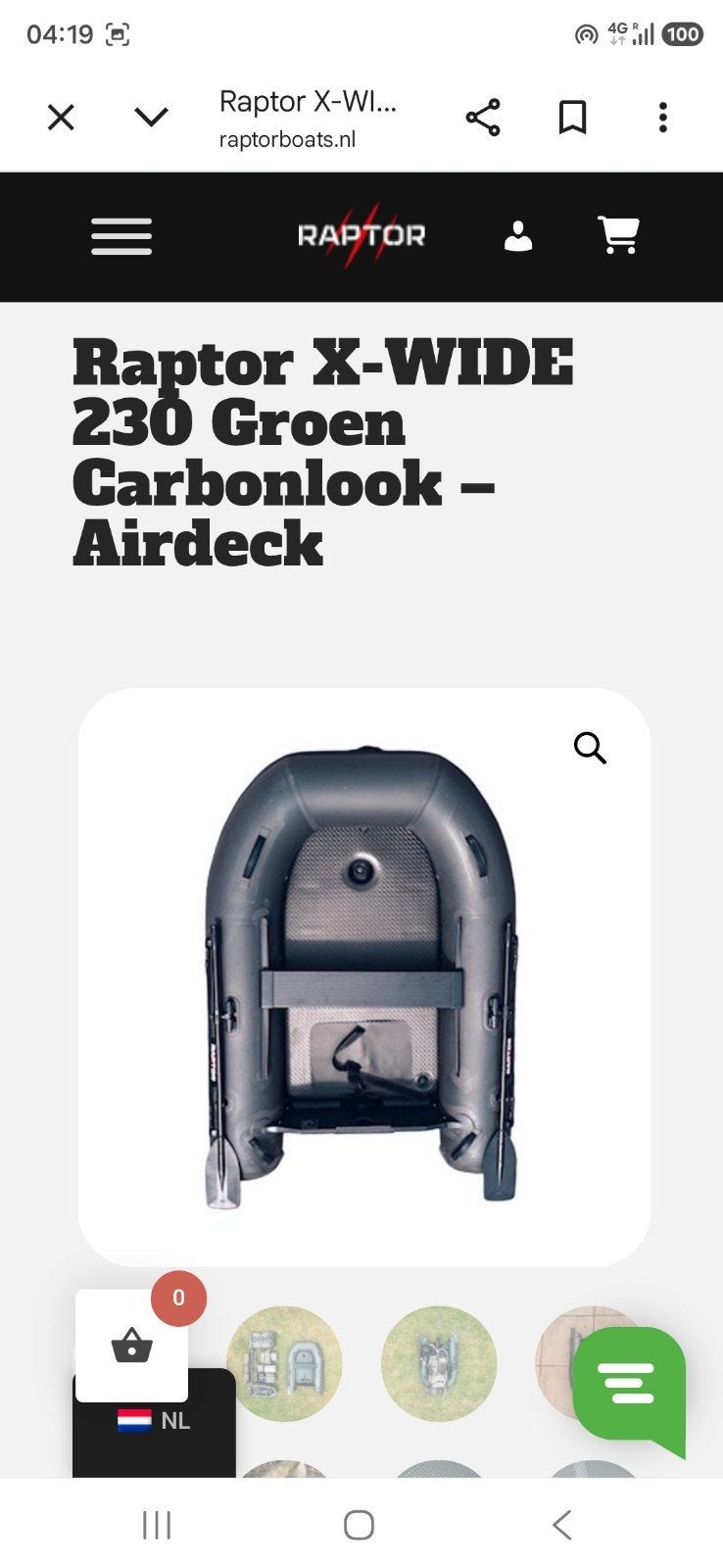 RAPTOR 230 WIDE CARBONLOOK met AIRDECK, Ophalen, Nieuw, Overige typen