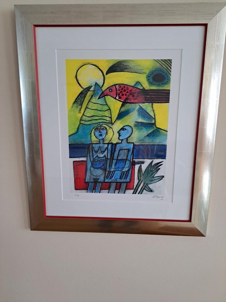 Corneille E/A Litho in perfecte staat met lijst, Ophalen of Verzenden