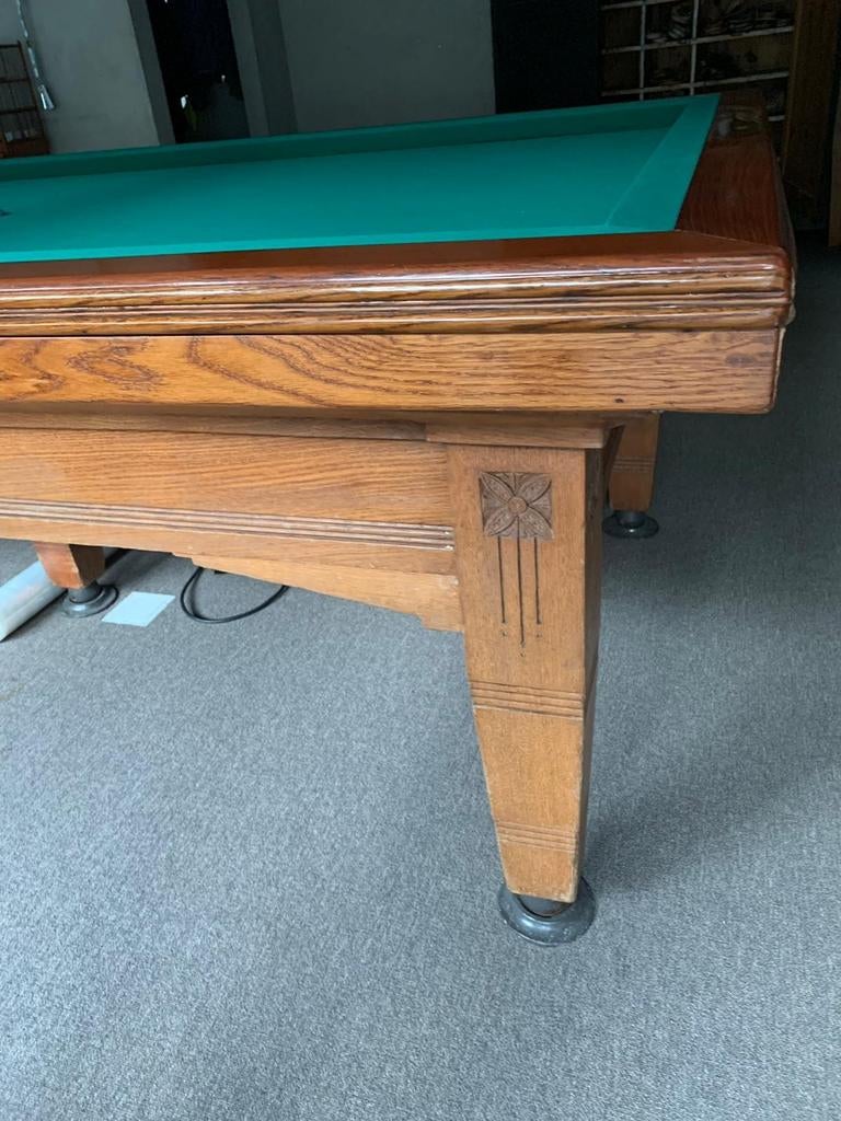 Gerestaureerde biljarttafel met accessoires, Ophalen of Verzenden