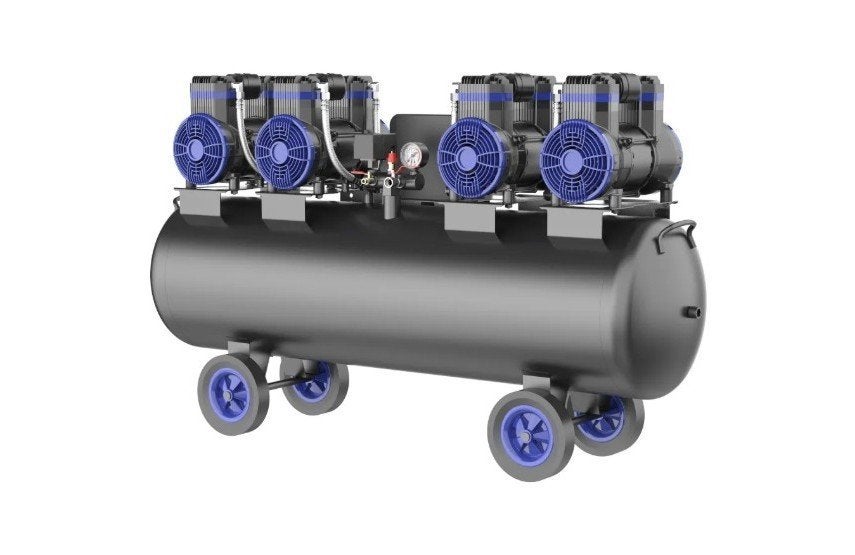 Compressor AirPro olievrij 135L 12 bar 400V Mobiel op wielen, Doe-het-zelf en Verbouw, Compressors, 800 liter/min of meer, Nieuw